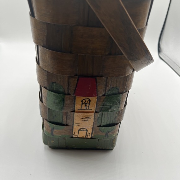 Vintage Caro-Nan Hand Painted Woven Basket 1960's Little Rock, AR - Picture 6 of 10